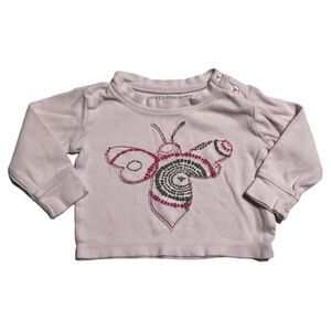 Burt's Bees organic cotton bee appliqué long sleeve 0-3m